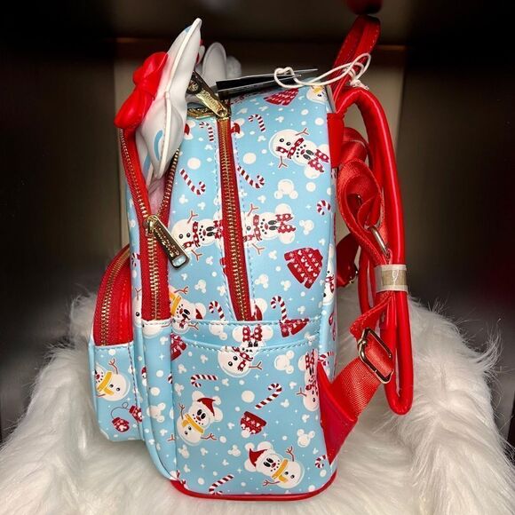 Snowman Mickey & Minnie Mouse Mini Backpack with Ears Headband & Wallet NWT main image 7